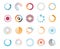 Loading circles flat style icon set vector design