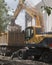 Loading of construction debris after demolition of a building