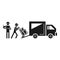 Loading delivery truck icon, simple style