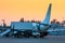 Loading food on a plane