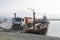 Loading of fuel tankers on a ferry across the Ob River