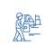 Loading goods line icon concept. Loading goods flat  vector symbol, sign, outline illustration.