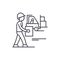 Loading goods line icon concept. Loading goods vector linear illustration, symbol, sign