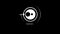 Loading icon animation on black background - endless loop - white circles and lines moving and rotating