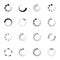 Loading indicator icon set, download symbol collection