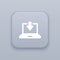Loading on the laptop gray vector button with white icon