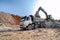 Loading a large lorry building material