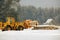 Loading lumber. Forest logs, unload the tractor. Forest industry.