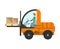 Loading warehouse forklift truck isolated icon