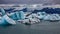 The loads of amazing icebergs floating in lagoon