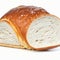 loaf of bread on a white background, close-up. AI-Generated