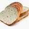 loaf of bread on a white background, close-up. AI-Generated