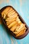 Loaf of Cinnamon Bread in silicone tray