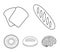 Loaf cut, bagel, toast.Bread set collection icons in outline style vector symbol stock illustration web.