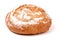 Loaf of freshly baked bread floured on white background