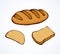 Loaf of long bread. Vector drawing