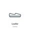 Loafer outline vector icon. Thin line black loafer icon, flat vector simple element illustration from editable clothes concept