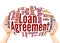Loan agreement word cloud sphere concept