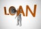 Loan or credit concept icon means borrowing money to be in debt - 3d illustration