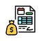 loan disbursement color icon vector illustration