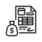 loan disbursement line icon vector illustration