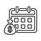 Loan, duration, term, investment outline icon. Line art design