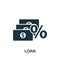 Loan icon. Monochrome simple Banking icon for templates, web design and infographics