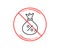 Loan line icon. Money bag sign. Vector