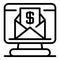 Loan mail letter icon, outline style