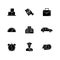 Loan money black glyph icons set on white space