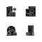 Loan office black glyph icons set on white space