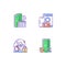 Loan office RGB color icons set