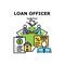 Loan Officer Vector Concept Color Illustration