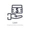 loan outline icon. isolated line vector illustration from cryptocurrency economy collection. editable thin stroke loan icon on