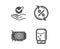 Loan percent, Approved and Gpu icons. Water cooler sign. Change rate, Verified symbol, Graphic card. Vector