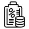 Loan percent icon outline vector. Credit lender