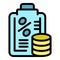 Loan percent icon vector flat