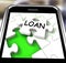 Loan Smartphone Shows Online Financing And Lending