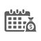 Loan, term, duration icon. Gray vector graphics