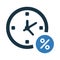 Loan, time percent icon. Simple vector design