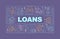 Loans word concepts dark purple banner