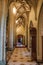 Lobby and ceiling in De Haar Castle hallway, near Utrecht.