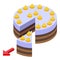 Lobbyist cake piece icon isometric vector. Business meeting