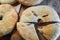 Lobiani, traditional Georgian flatbread with red beans stuffing