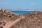 Lobos Island, Fuerteventura, Canary Islands, Spain, footpath, desert, landscape, mountain, volcano, Ocean