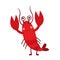 Lobster animal cartoon character vector illustration