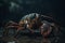 Lobster animal dark closeup. Generate Ai