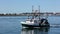 A Lobster Boat Heads Towards Bailey Island Maine