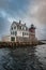 Lobster Bouy Floats Below Rockland Harbor Breakwater Light