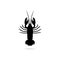 Lobster glyph icon, food and sea, cancer sign